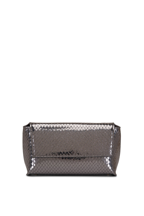 Maria Oliver Malala Anthracite Stamped Clutch 