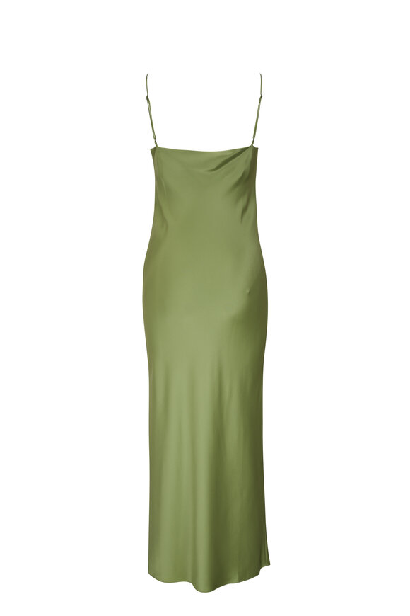 Dorothee Schumacher - Shiny Statement Green Silk Maxi Dress 