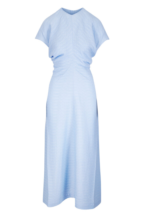 Totême Sky Blue Slouch Waist Midi Dress - view 1