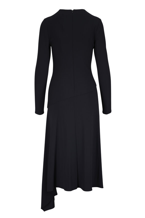 Michael Kors Collection Black Stretch Matte Jersey Asymmetric Dress - view 4
