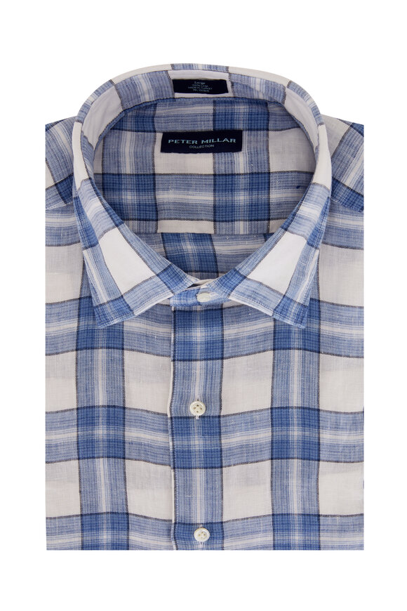 Peter Millar - High Tide Blue Wave Break Linen Sport Shirt