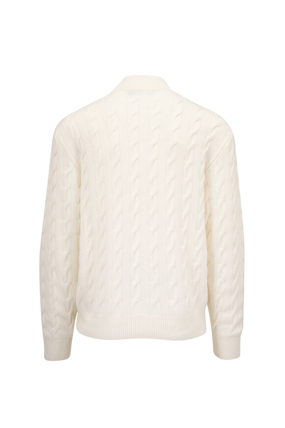 Ralph Lauren Purple Label Cream Cable Knit Cashmere Sweater - view 2
