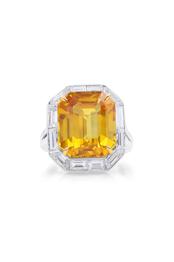 Oscar Heyman - Orange Sapphire &  Diamond Ring
