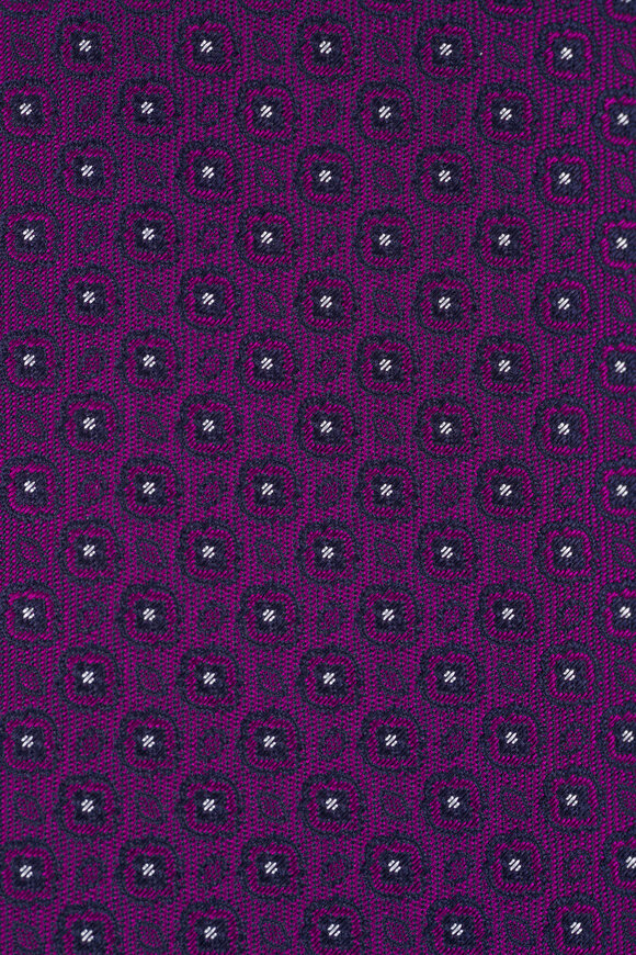 Canali Magenta Geometric Silk Necktie - view 2