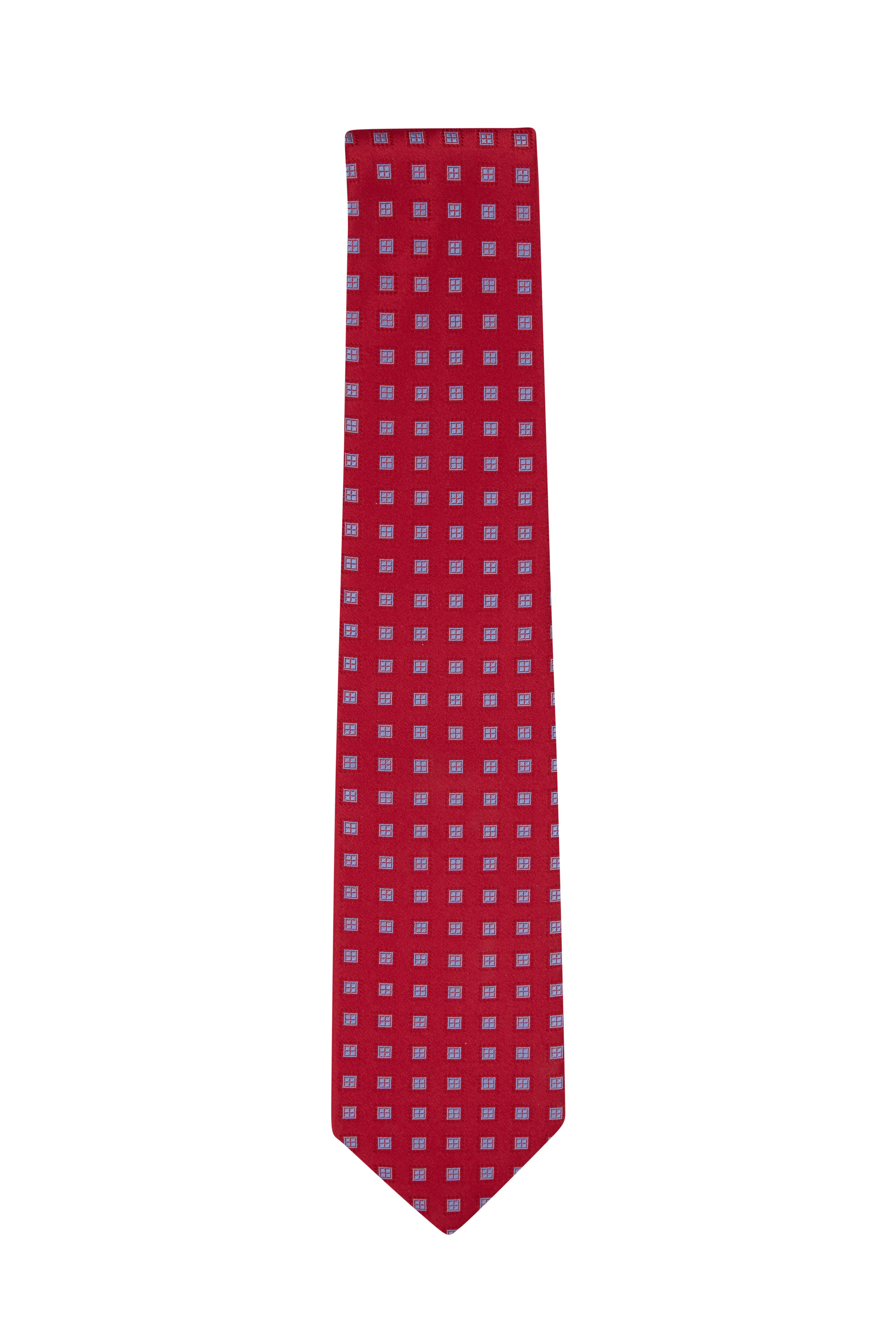 Charvet Red Geometric Necktie outlets