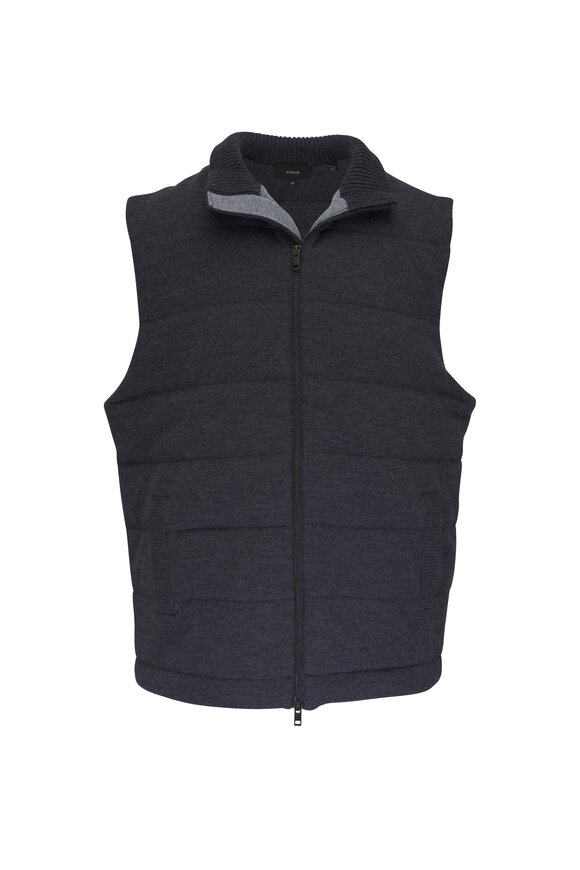 Vince Gray Merino Wool Puffer Vest