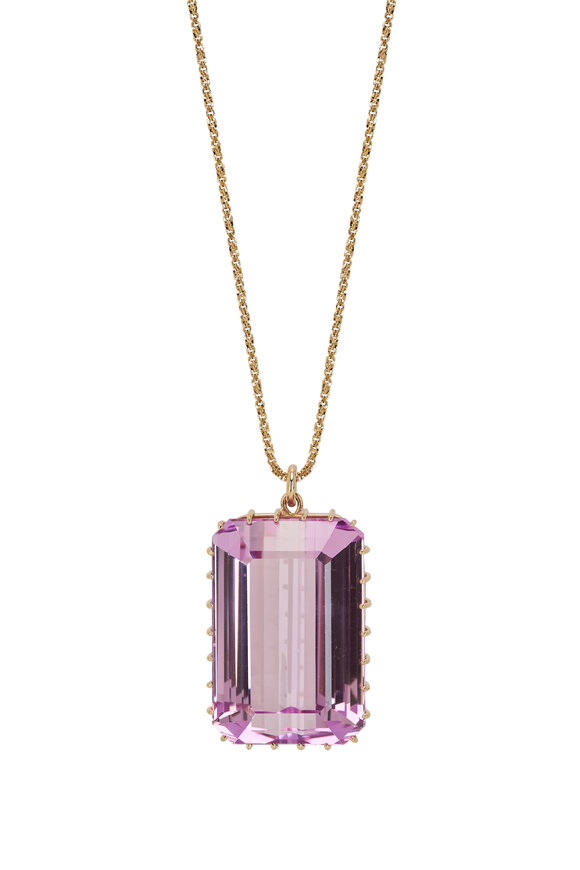 Renee Lewis - Antique 40CT Kunzite Pendant Necklace