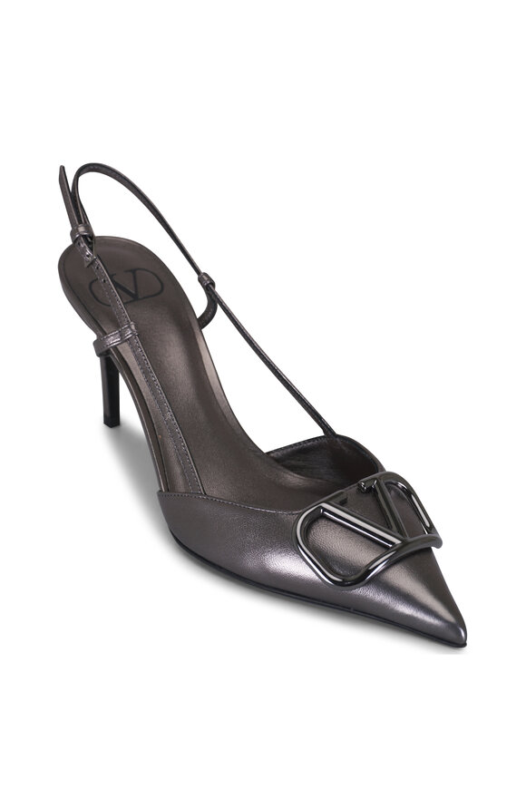 Valentino Garavani - Anthracite VLogo Slingback, 80mm