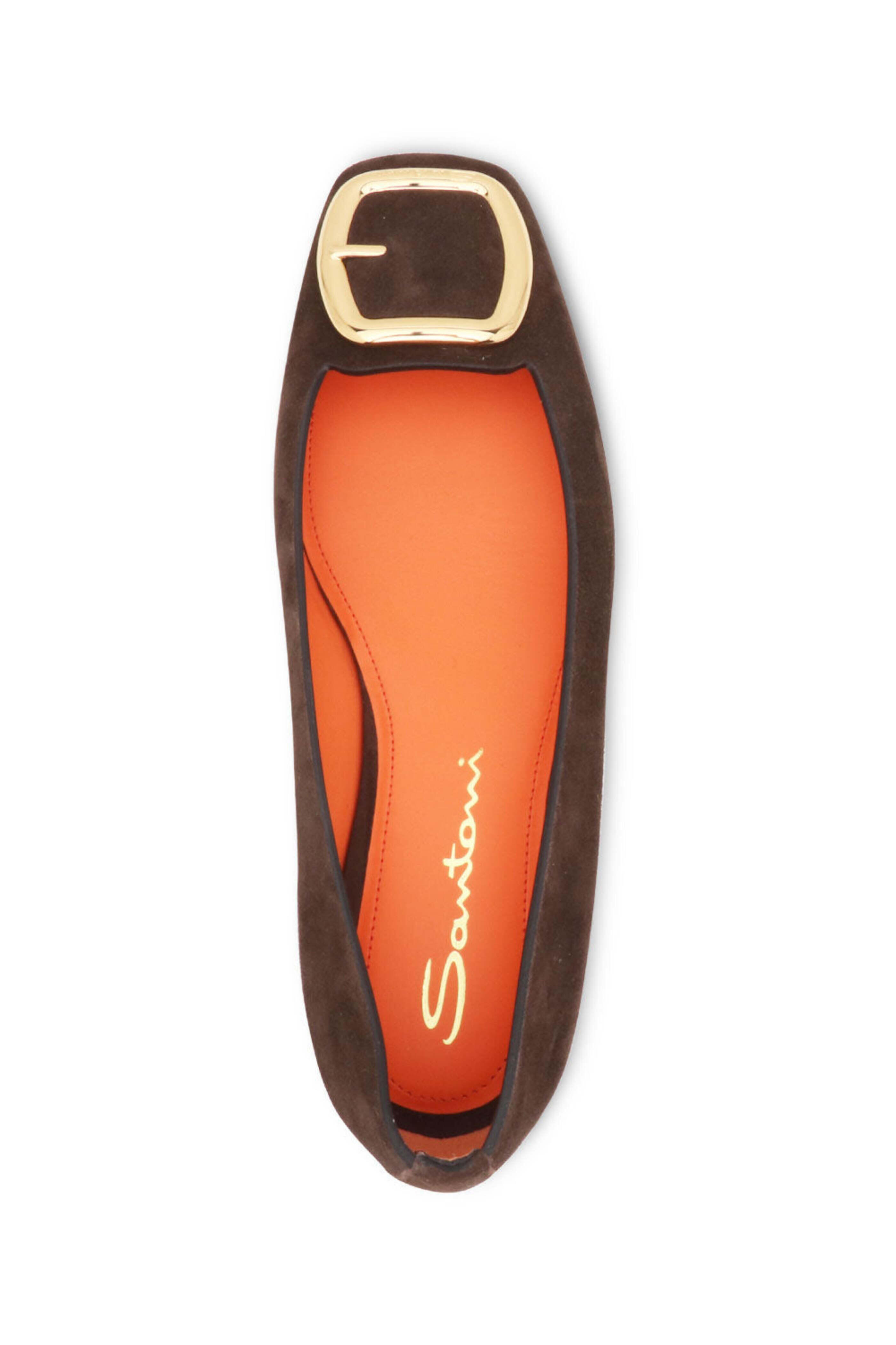 Santoni - Hassie Suede Flat in Brown