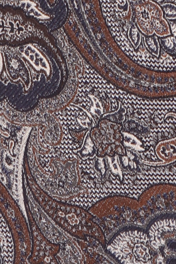 Geoff Nicholson Brown Paisley Silk Necktie - view 2