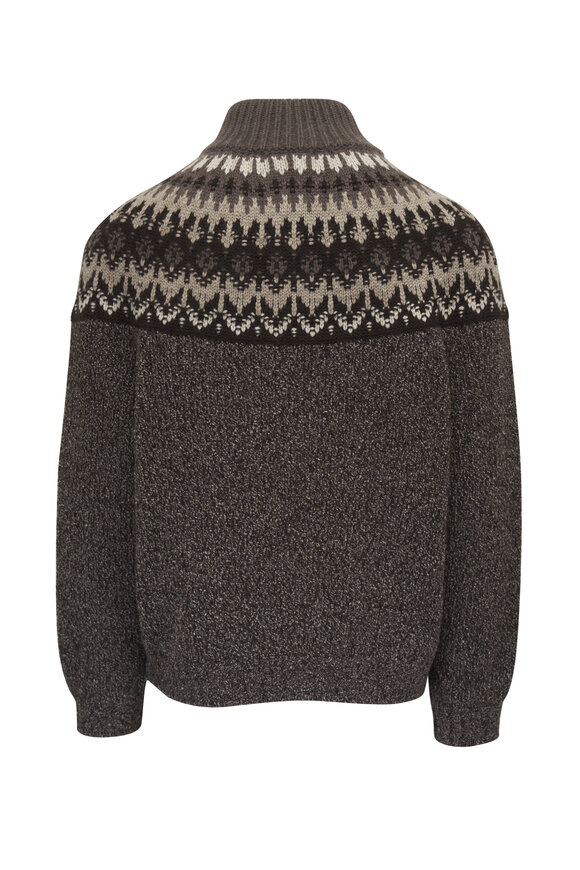 Loro Piana Black Aple Pile Quarter Zip Pullover - view 2