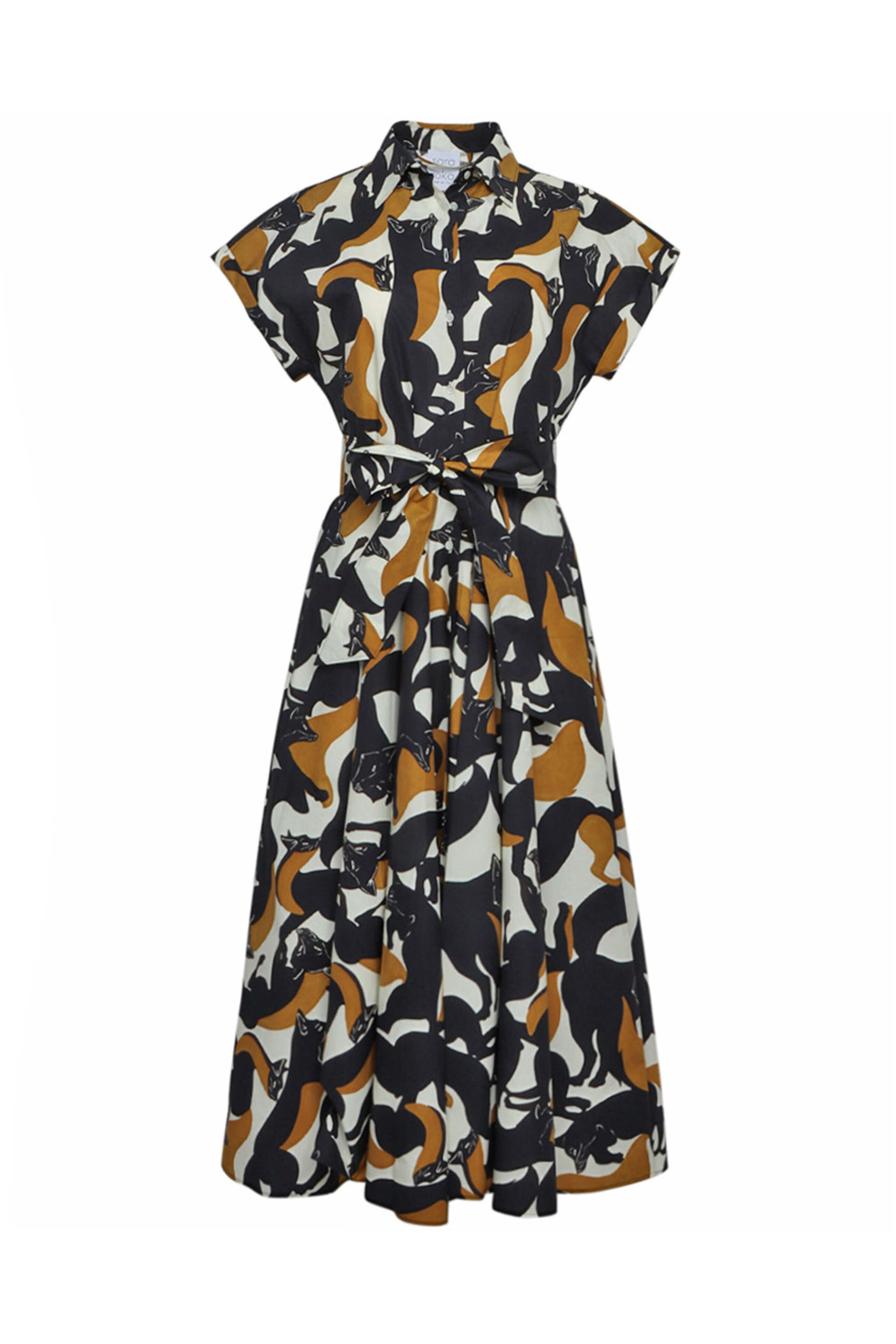 【SARA ROKA】Chemisier Dress SAND FOXES Sara Roka Danielle Dress - Sand Foxes | Garmentory