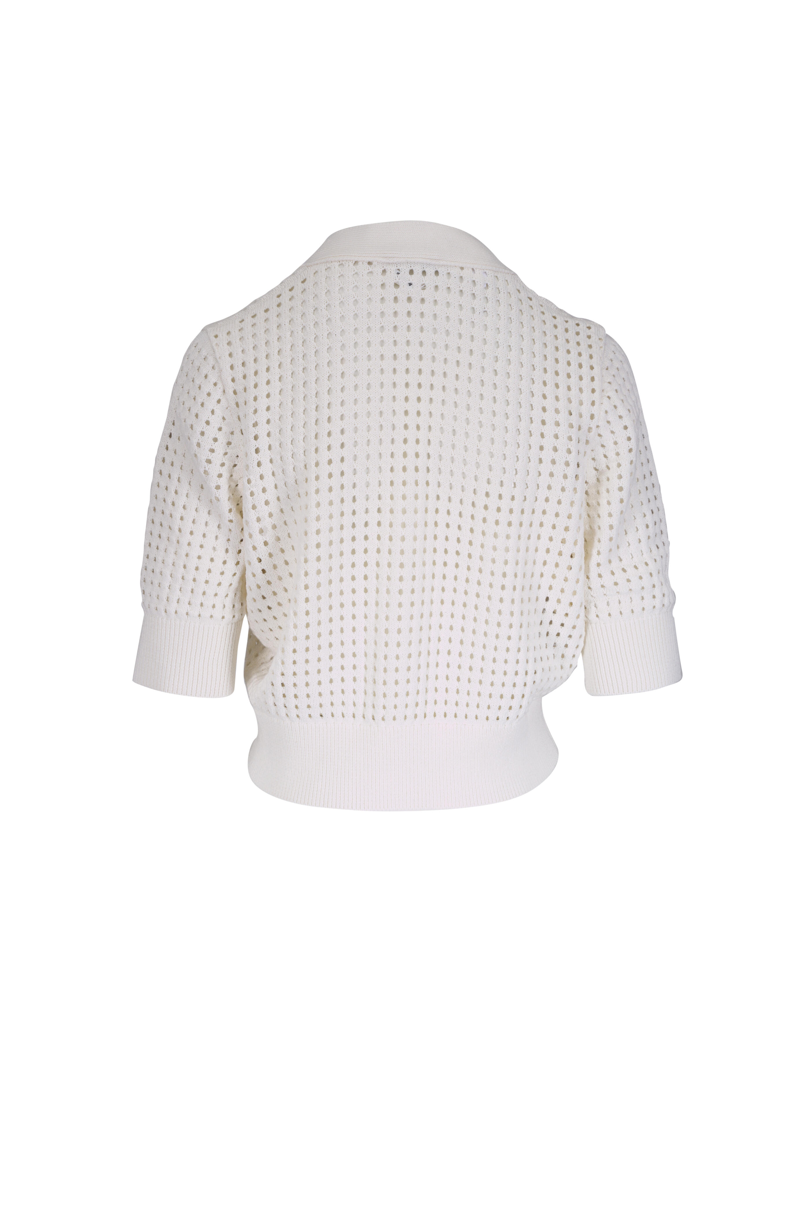 Akris Punto - Cream Chunky Mesh Knit Cardigan