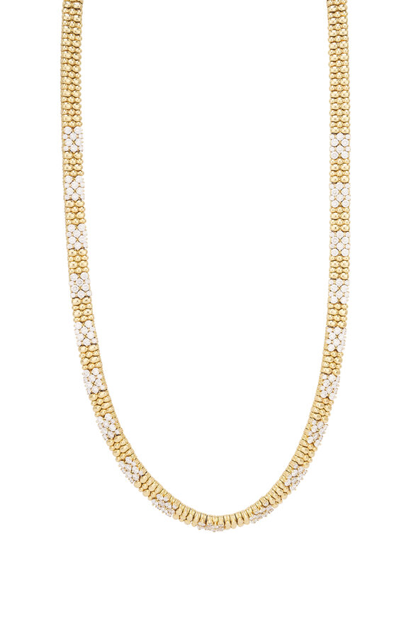 Demeglio 18k Yellow Gold Diamond Cashmere Necklace