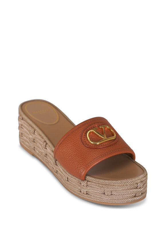 Valentino Garavani Almond Beige VLogo Espadrille, 60mm