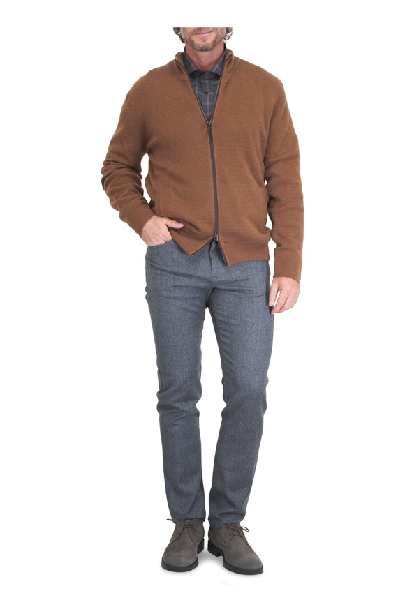 Canali Dark Brown Plaid Sport Shirt - view 2