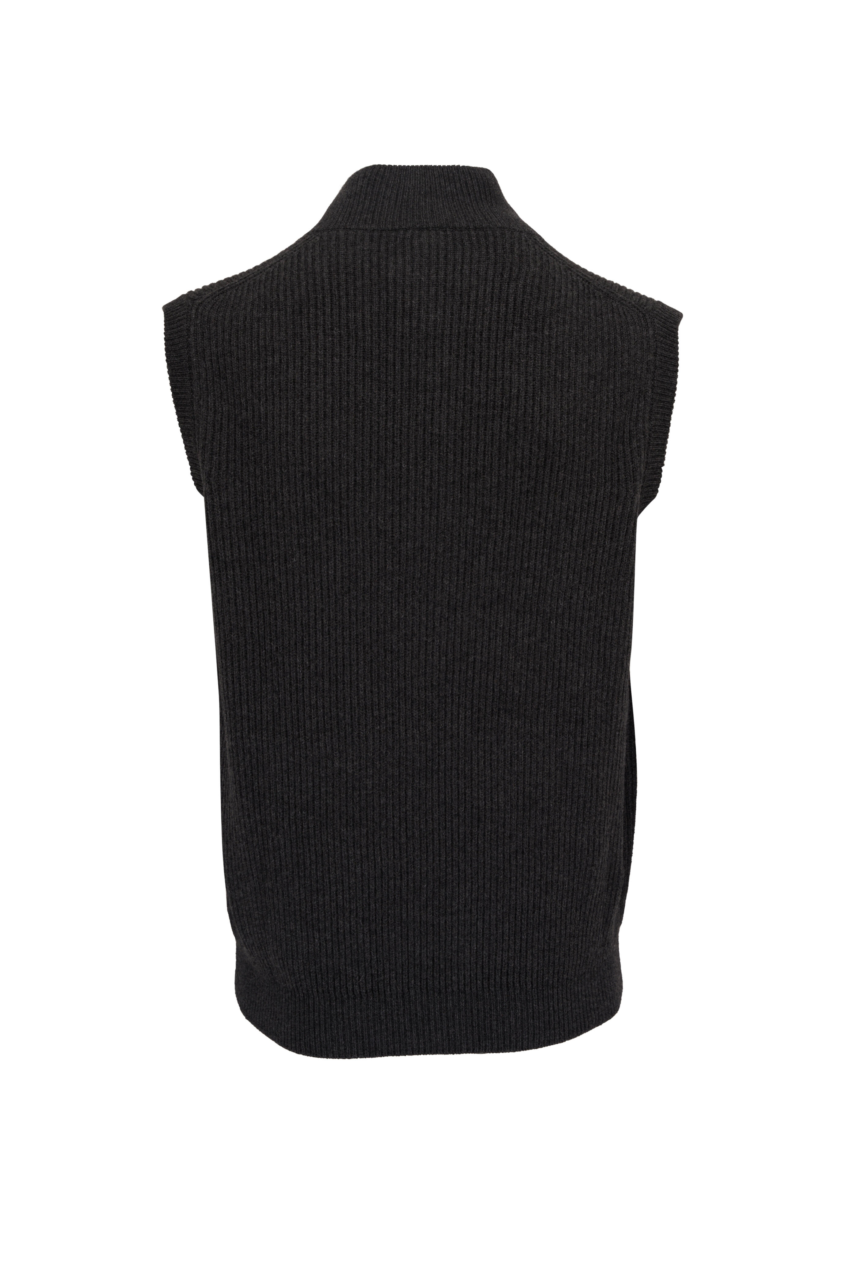 Fratelli Piacenza - Charcoal Gray Ribbed Cashmere Sweater Vest