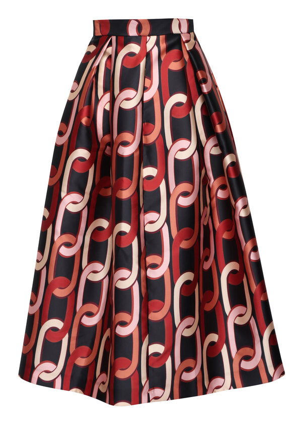 Lunatica Black & Red Chain Aline Skirt