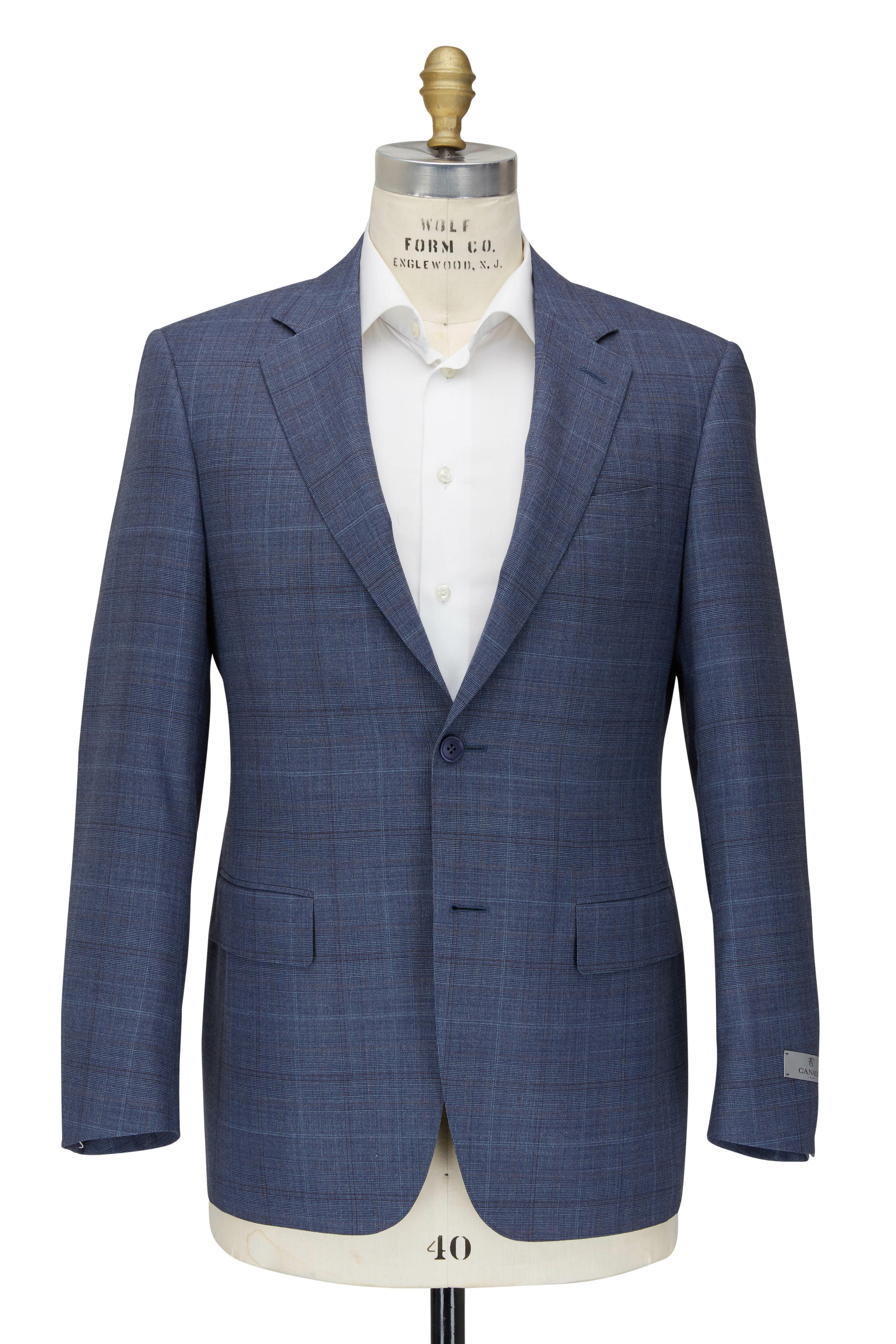 Canali - Light Blue Glenplaid Wool Suit | Mitchell Stores