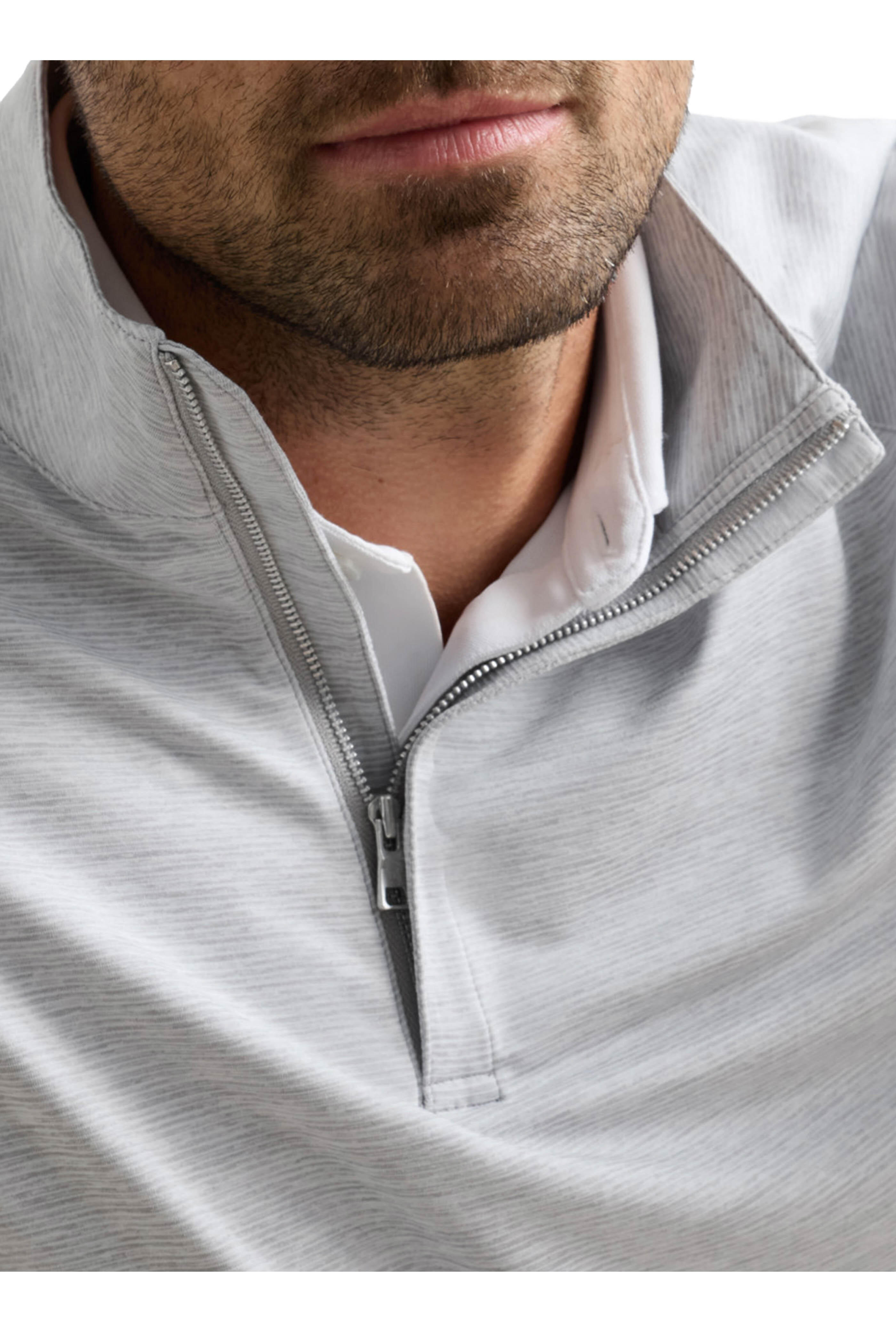Peter Millar - Stealth Performance Gray Stripe Quarter Zip - view 3
