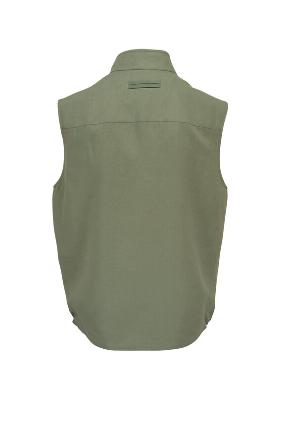 Zegna - Oasi Lino Green Linen Vest