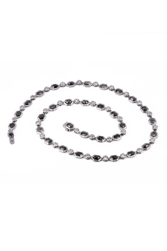 Sylva & Cie Hexagon Diamond Riviera Necklace - view 1