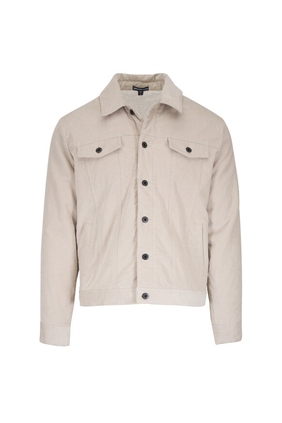 James Perse Stone Cotton Lined Corduroy Trucker Jacket - view 1