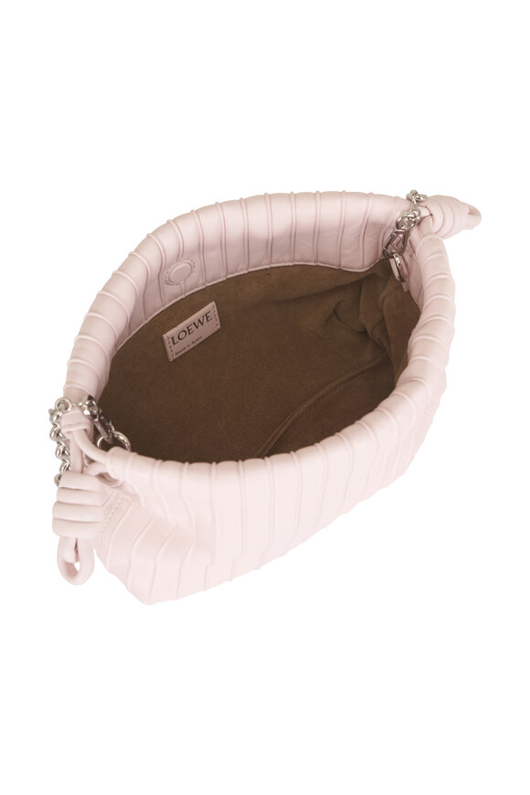 Loewe Flamenco Pleats Pink Leather Clutch - view 4