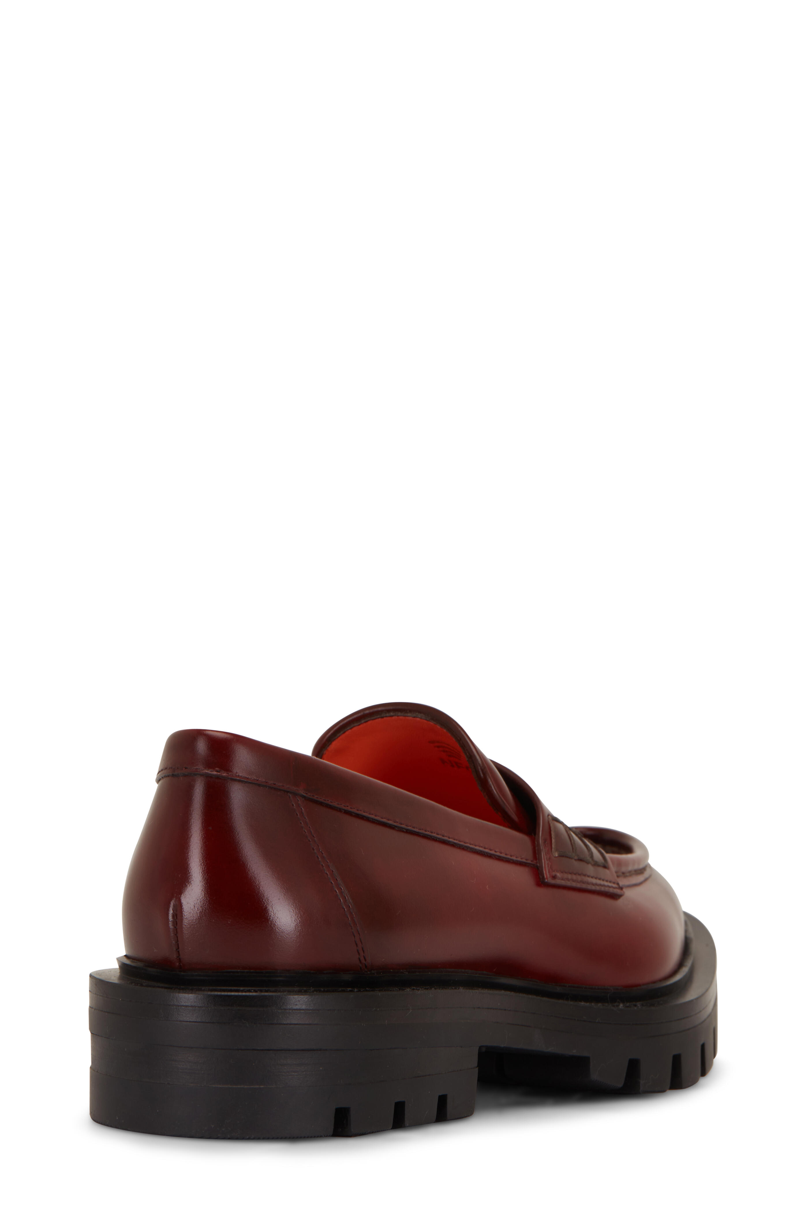 Santoni - Feline Red Leather Penny Loafer