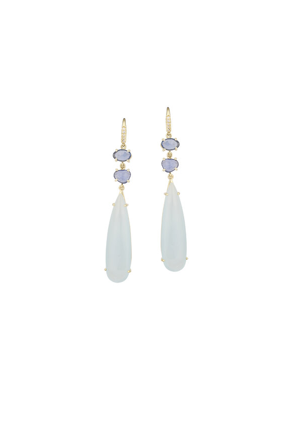 Lauren K Sapphire & Aquamarine Drop Earrings - view 1