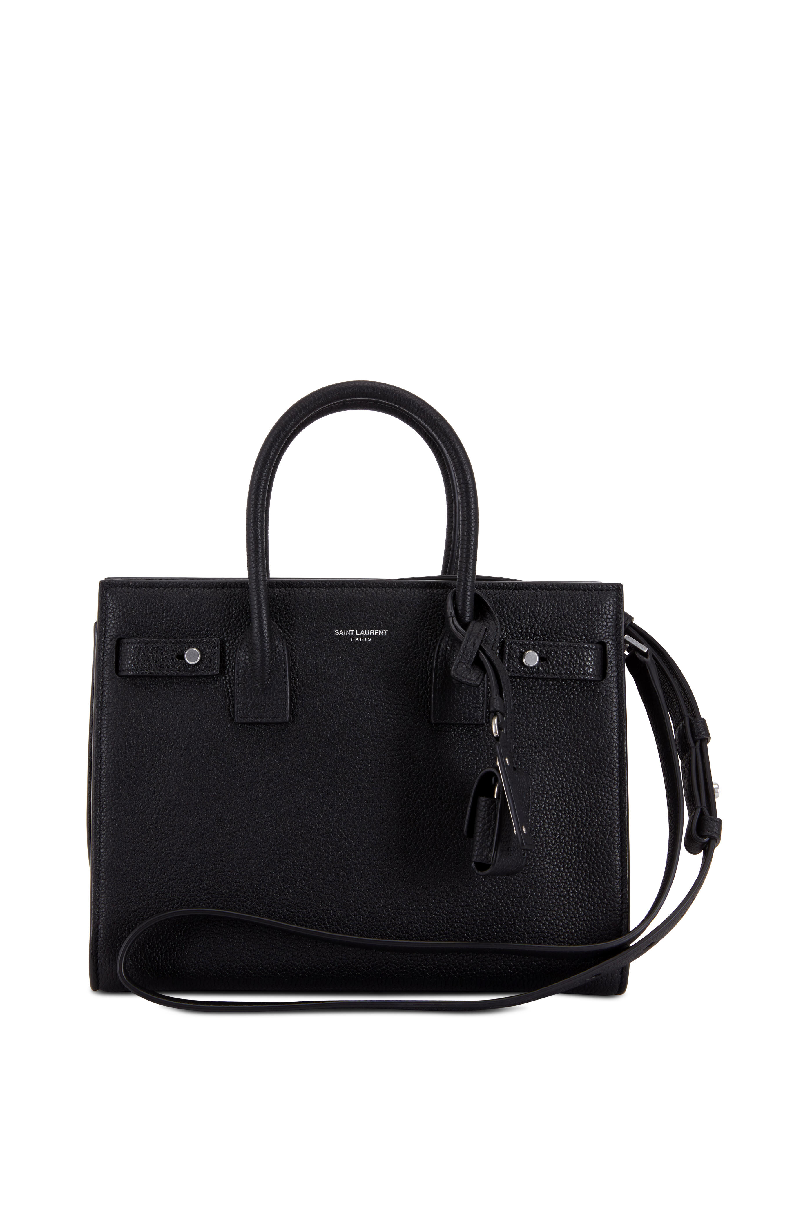 Saint Laurent - Sac De Jour Black Bonded Leather Baby Bag