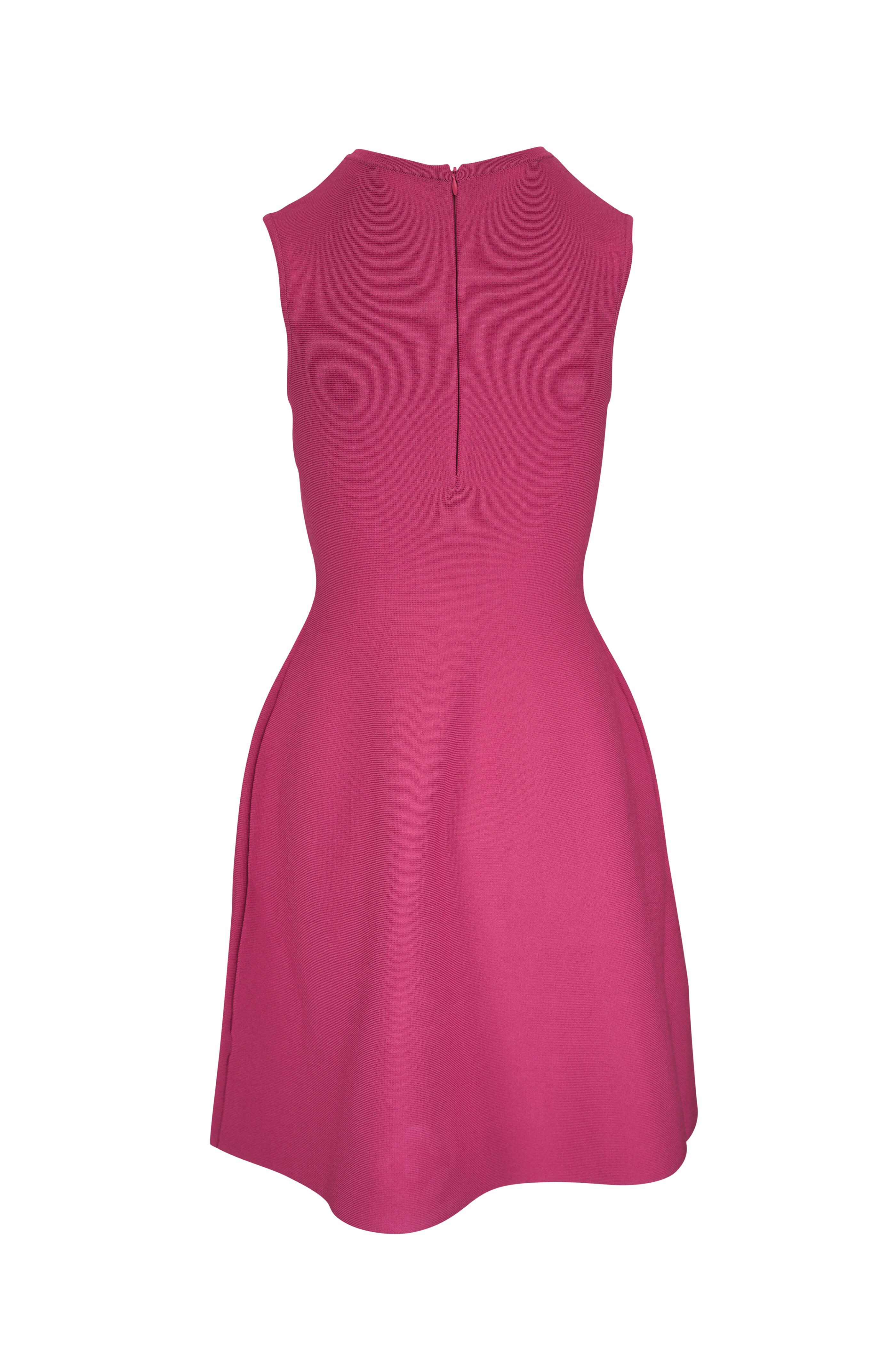 Lela Rose - Penelope Berry Rafia Embroidered Knit Dress