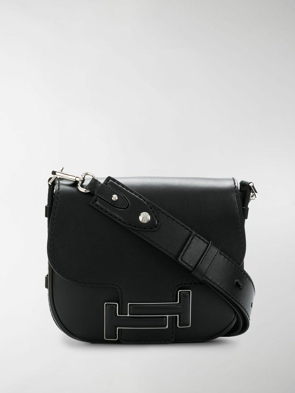Tod's - Double T Black Leather Crossbody Bag