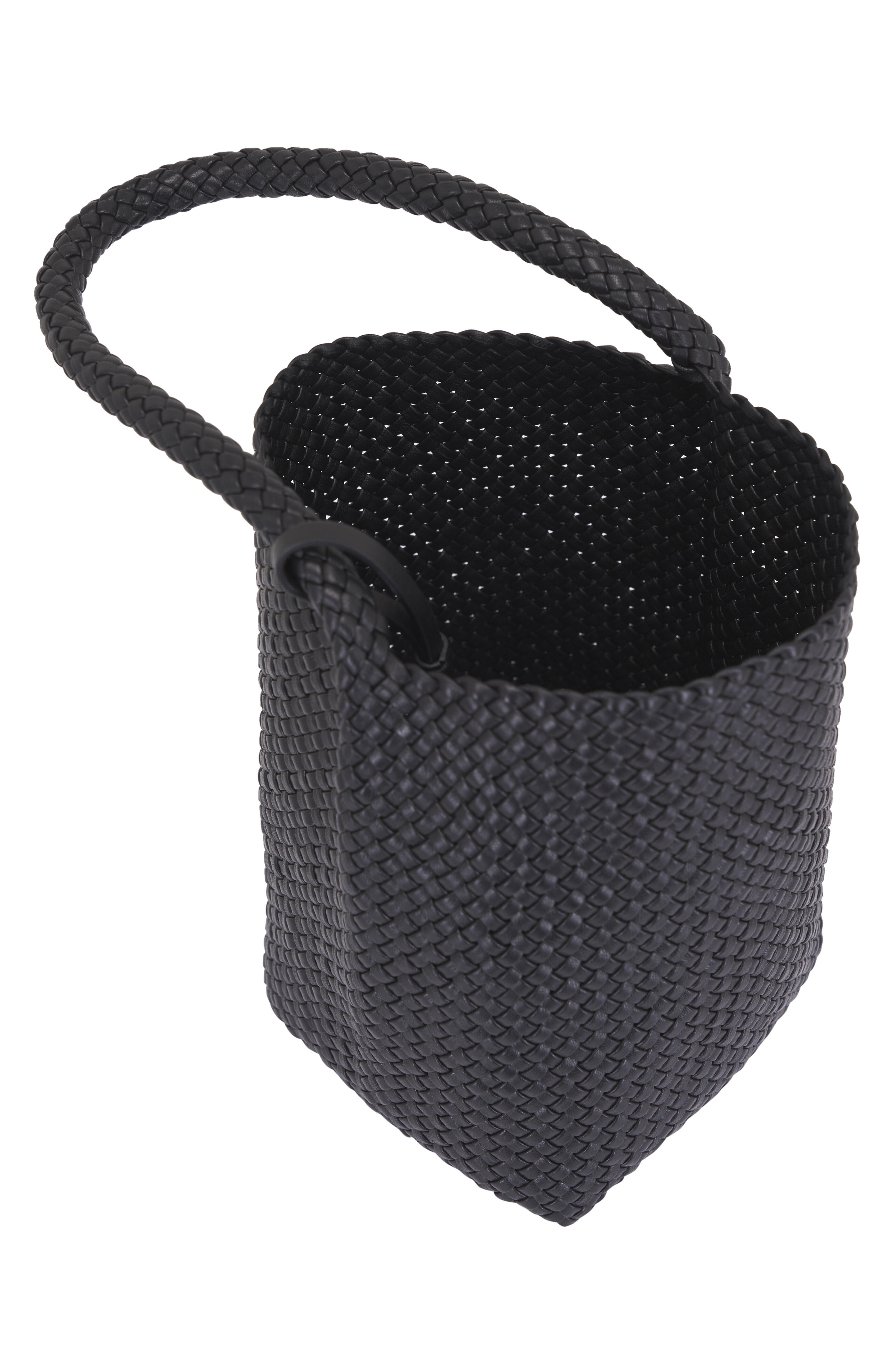 The Row - North South Black Ang Woven Leather Small Tote