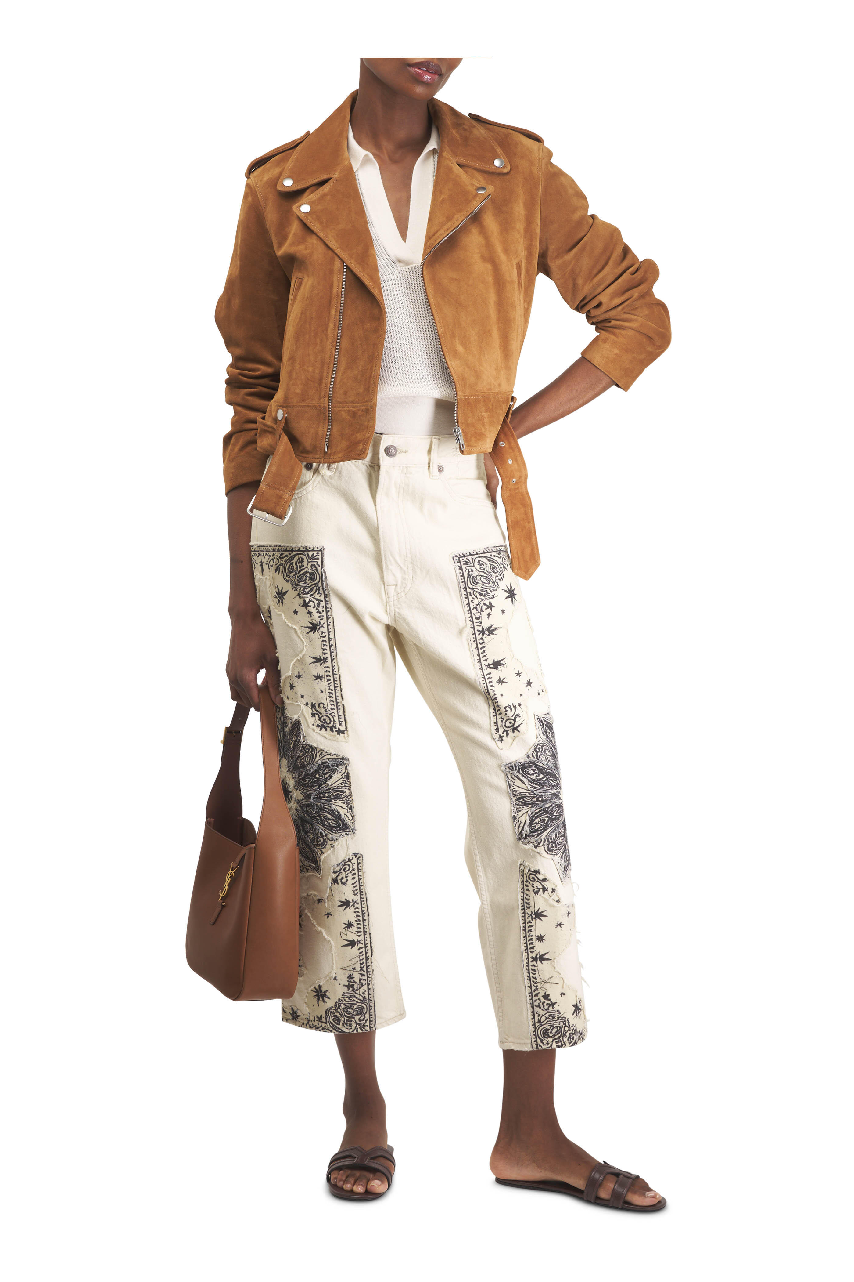 Nili Lotan - Evel Martora Suede Biker Jacket