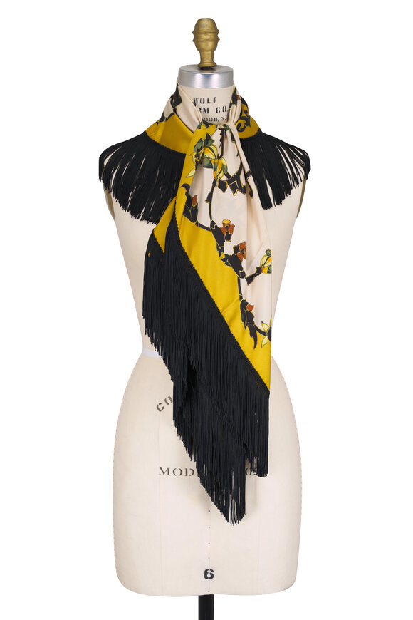 La DoubleJ Reversible Silk Fringe Scarf - view 1