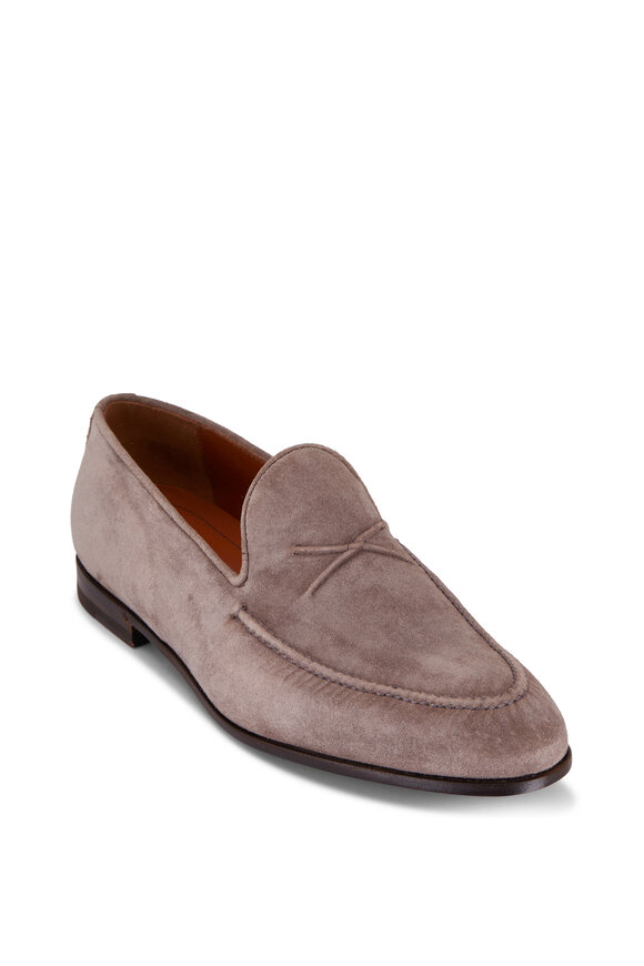 Bontoni - De Bustis Light Gray Suede Loafer