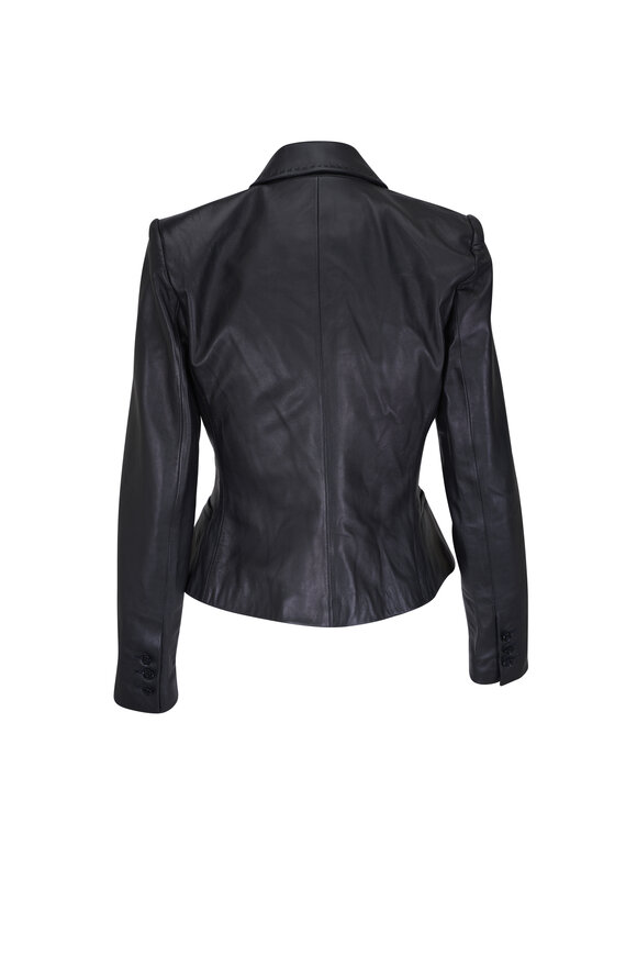 L'Agence - Andalusia Black Leather Blazer