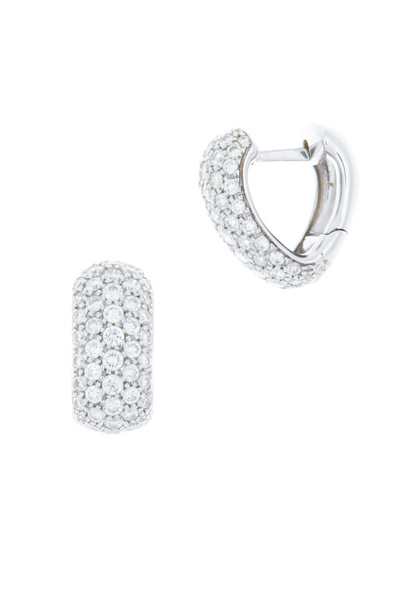 Mattia Cielo - 18K White Gold Diamond Huggie Earrings