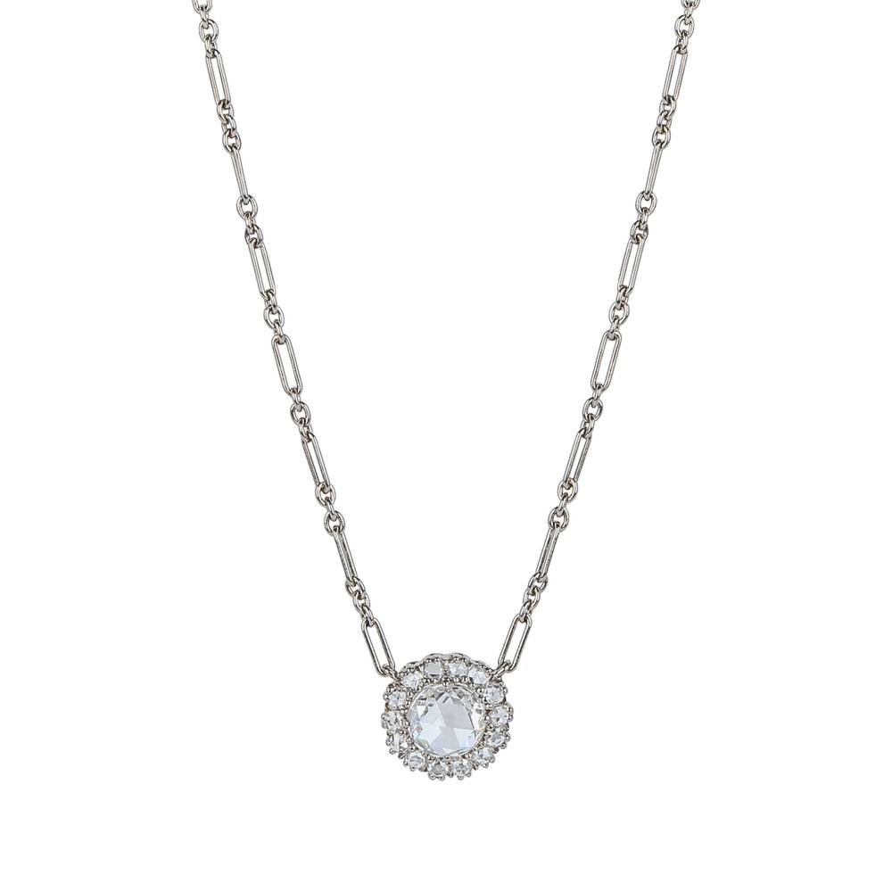 Kwiat - 18K White Gold Diamond Vintage Pendant Necklace
