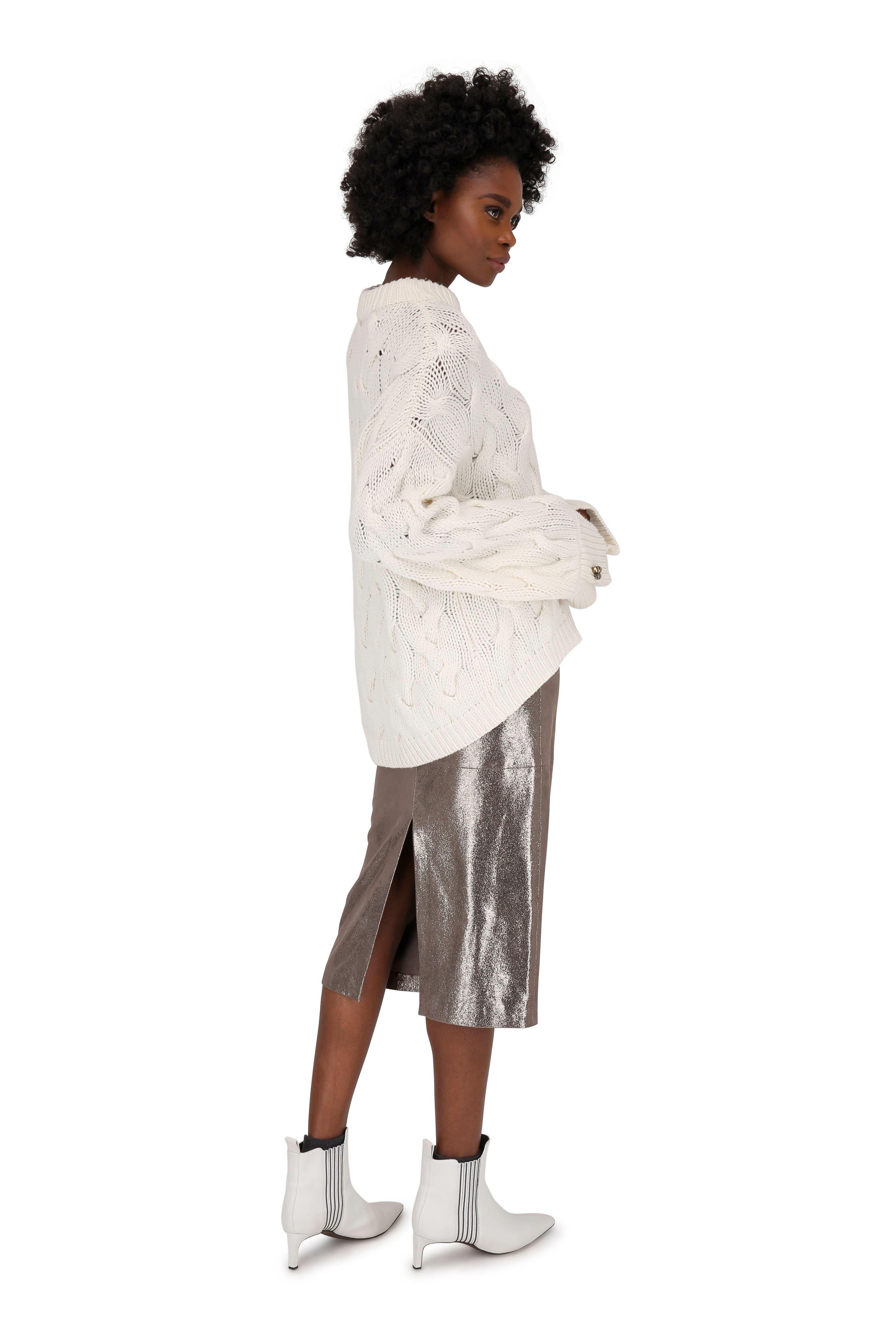 Brunello Cucinelli - Winter White Cashmere Jumbo Cable Knit