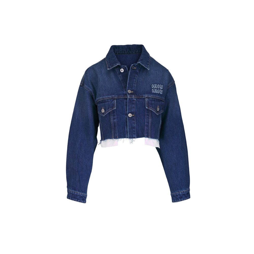 Miu Miu - Raw Hem Crop Denim Jacket | Mitchell Stores
