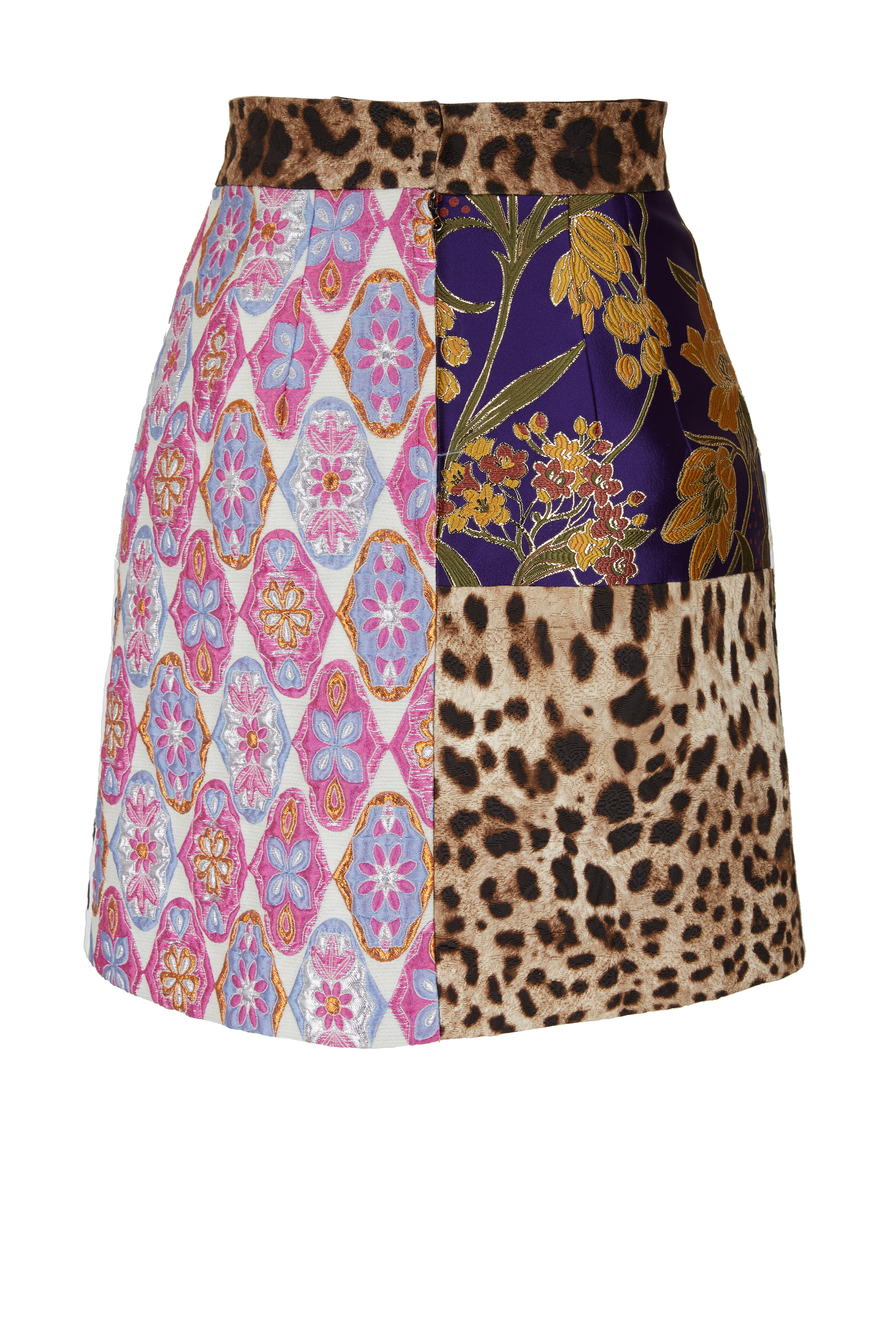 Dolce & Gabbana - Multicolor Patchwork Jacquard Mini Skirt
