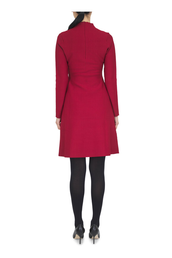 Lela Rose Oxblood Velvet Jacquard Knit Mini Dress - view 3