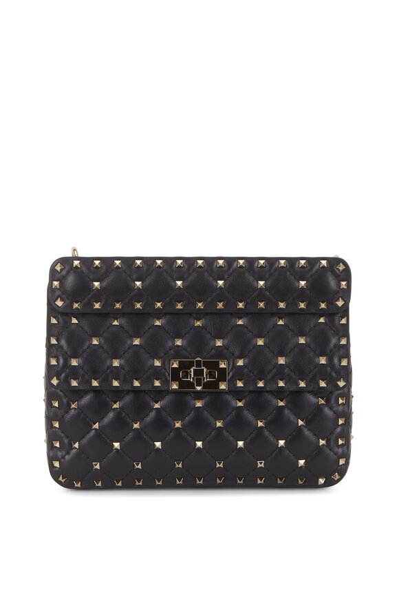 Rockstud Black Gunmetal Studded Medium Bag