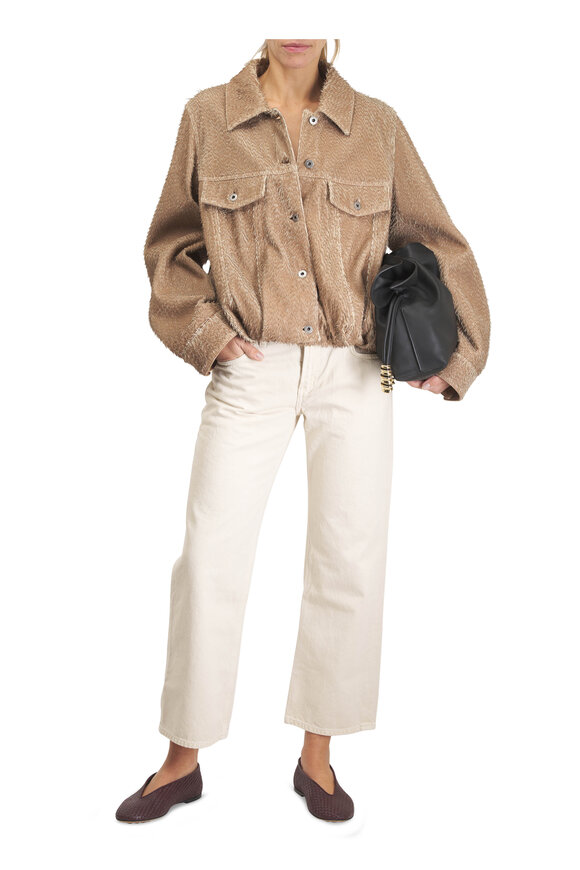 Loewe Beige Laser Cut Nappa Leather Jacket - view 2