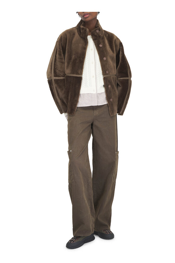Moncler Brown Heavy Cotton Canvas Cargo Pant - view 2