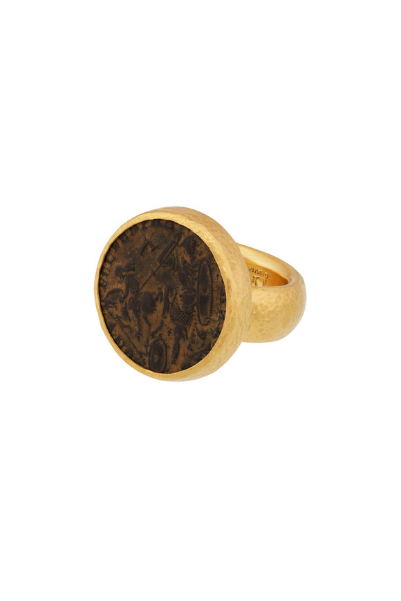 Gurhan 24k Gold Roman Imperial Coin Cocktail Ring - view 2