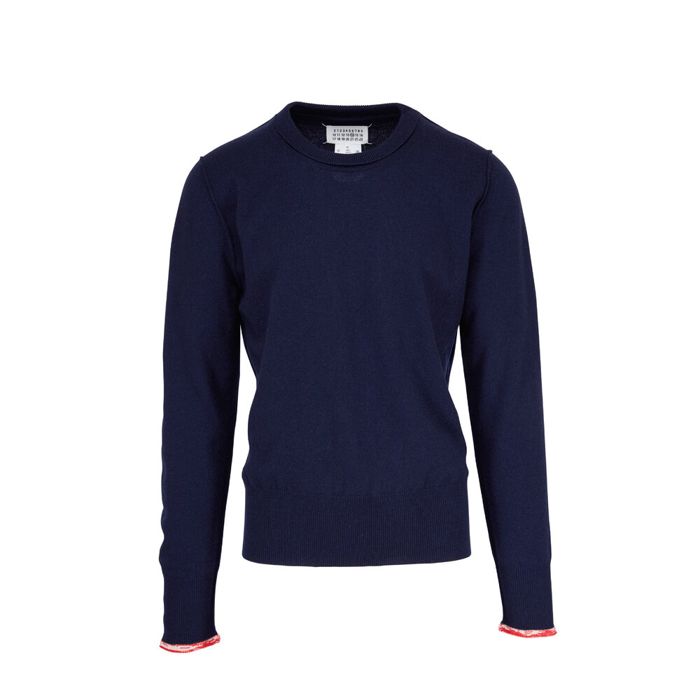 【関税&送料込】Maison Margiela Midnight Blue Wool Sweater Maison Margiela Midnight Blue Wool Sweater | italist, ALWAYS