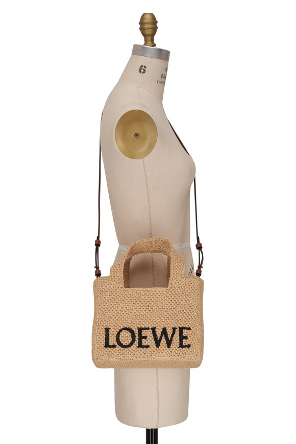 Loewe - Small Loewe Font Natural Raffia Tote | Mitchell Stores
